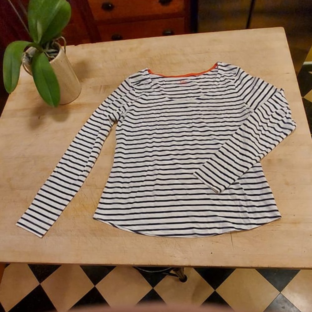Boden striped marinere scoopneck tee size L/12